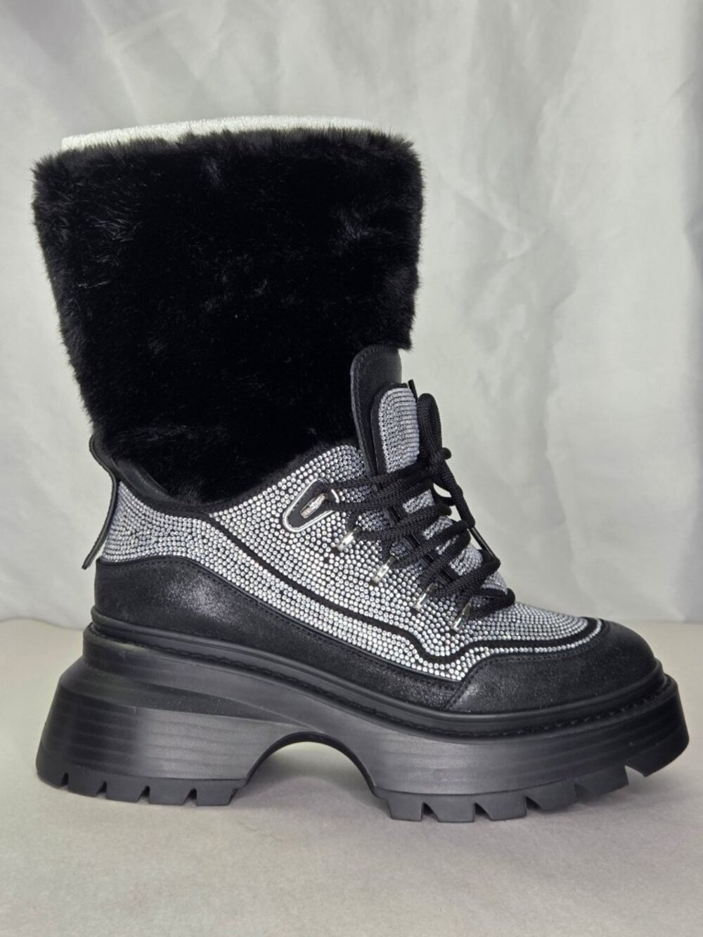 MICHAEL Michael Kors Shiloh Embellished Mixed-Media Boot, Size: 9 M